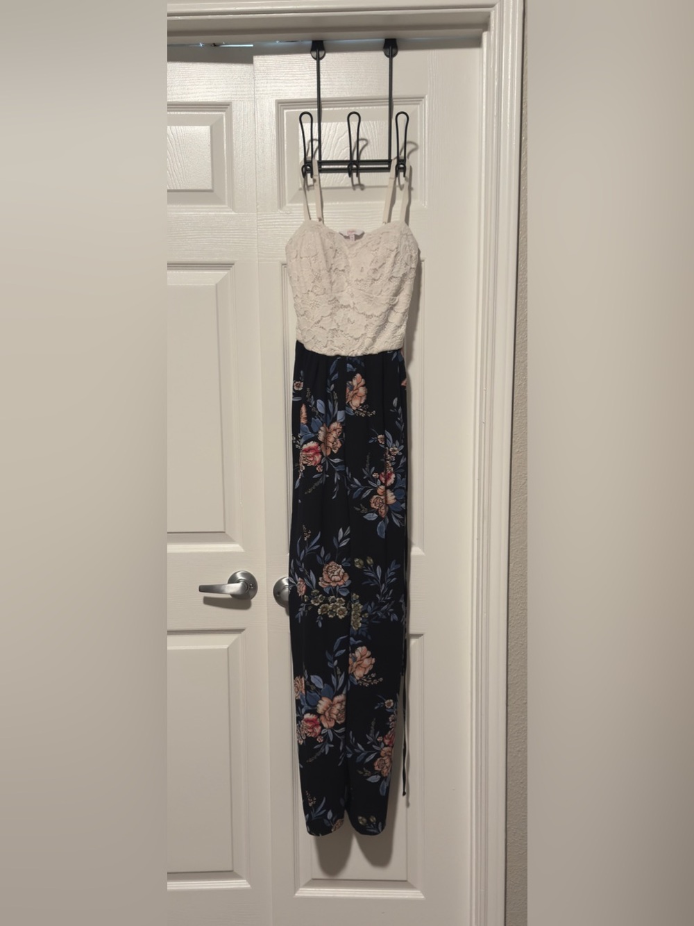 Candie's Black Floral Jumpsuit